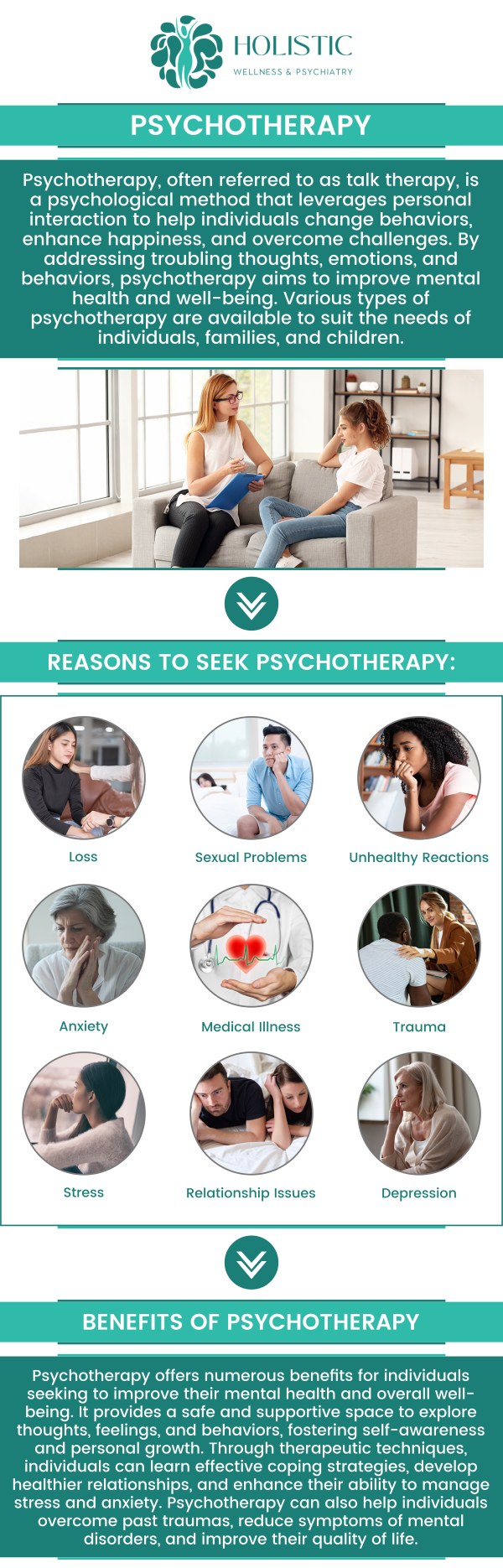 Common questions asked by patients: What is psychotherapy and how does it help with mental health? How do I know if psychotherapy is right for me? What can I expect during my first psychotherapy session? How long does psychotherapy typically take to see results? Is psychotherapy effective for treating conditions like anxiety, depression, and PTSD? For more information, contact us or request an appointment online. We have convenient locations in Cedar Rapids, IA and St. Thomas, USVI. We serve patients from Cedar Rapids IA, Hiawatha IA, Marion IA, Robins IA, St Thomas USVI, Charlotte Amalie USVI, Smith Bay USVI, Northside USVI, and surrounding areas. Common questions asked by patients: What is psychotherapy and how does it help with mental health? How do I know if psychotherapy is right for me? What can I expect during my first psychotherapy session? How long does psychotherapy typically take to see results? Is psychotherapy effective for treating conditions like anxiety, depression, and PTSD? For more information, contact us or request an appointment online. We have convenient locations in Cedar Rapids, IA and St. Thomas, USVI. We serve patients from Cedar Rapids IA, Hiawatha IA, Marion IA, Robins IA, St Thomas USVI, Charlotte Amalie USVI, Smith Bay USVI, Northside USVI, and surrounding areas.